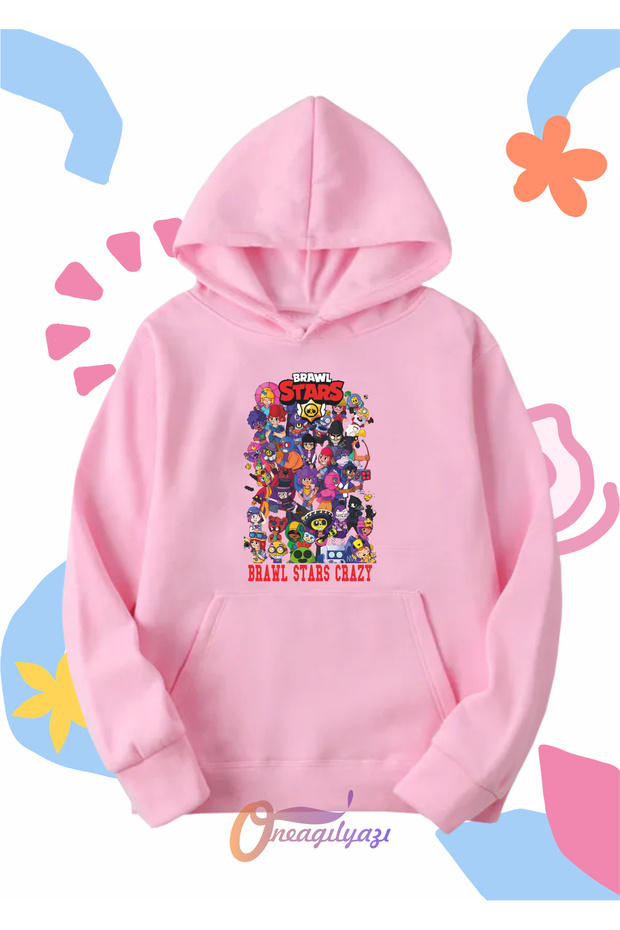 Children's Unisex Brawl Stars Printed Oversize Hooded Sweatshirt