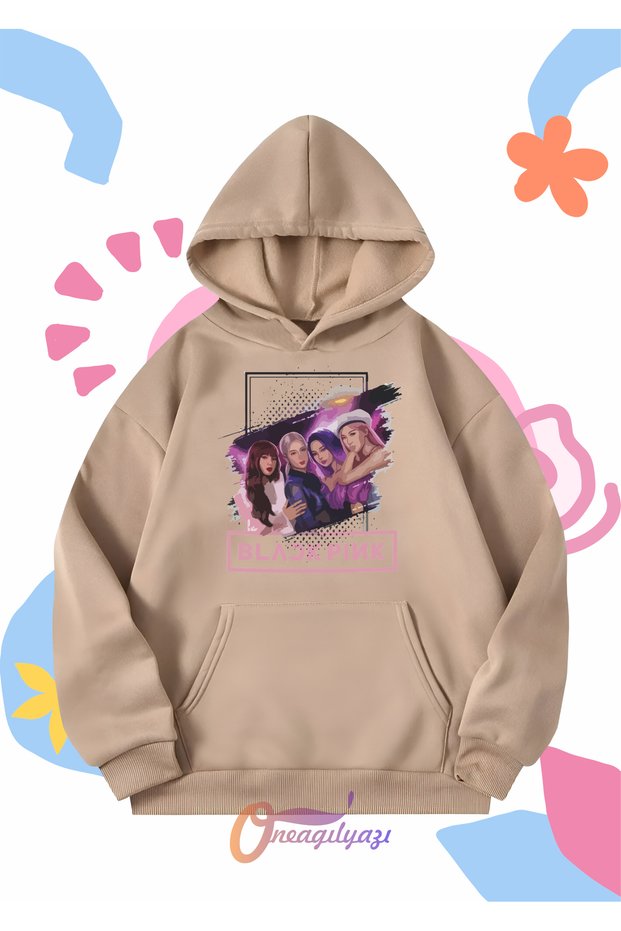 Children's Unisex Blackpink Girls Printed Oversize Hooded Sweatshirt