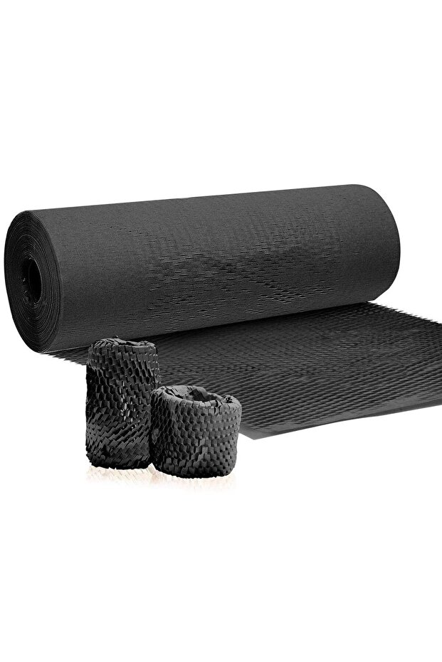 Black Honeycomb Filling Wrapping Paper - 38cm X 5 Meters