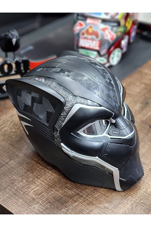 Siyah Panter Black Panther 3D Elektronik Kask - 3