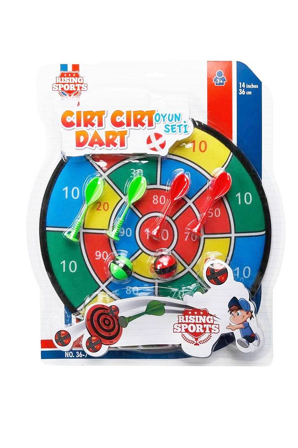 Çocuk Dart Seti 36 cm 4 Dart Oku 2 Top Hedef Oyunu , Dart ile Hassas Oyun Velcro Dart Model 2 - 2