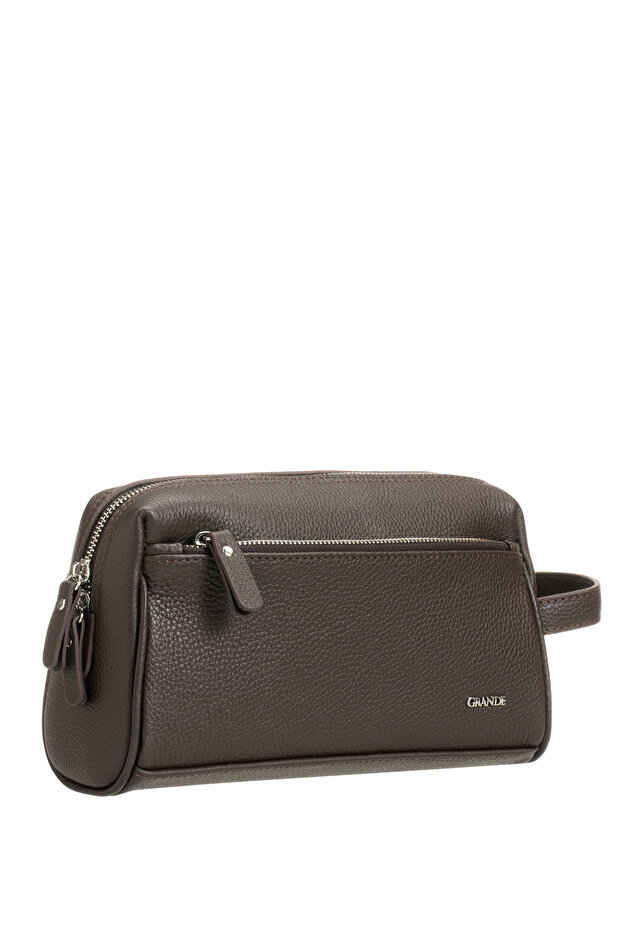 4273 100% Genuine Leather Handbag Clutch Bag Brown