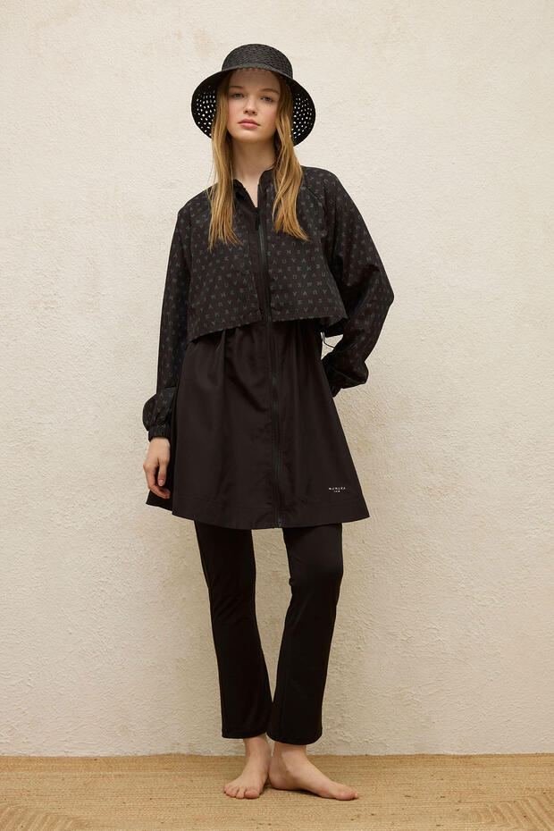 3 részes széldzseki hidzsáb fürdőruha szett - logó - 1