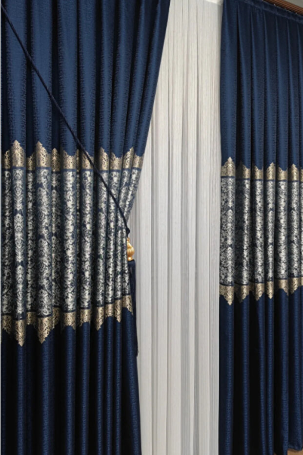 Özgün Perde Şık Desenli Pano Fon Perde (Tek Kanat) - 4