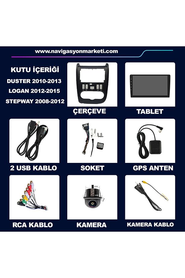 Dacia Duster 2010-2013 Logan 2012-2015 Stepway 2008-2012 Uyumlu 9 Inç 4-32 Gb Siyah Multimedya - 7