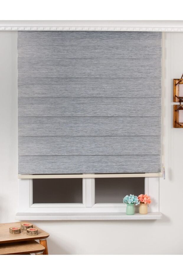 Network Awm Düz Gri Zebra Perde - 2