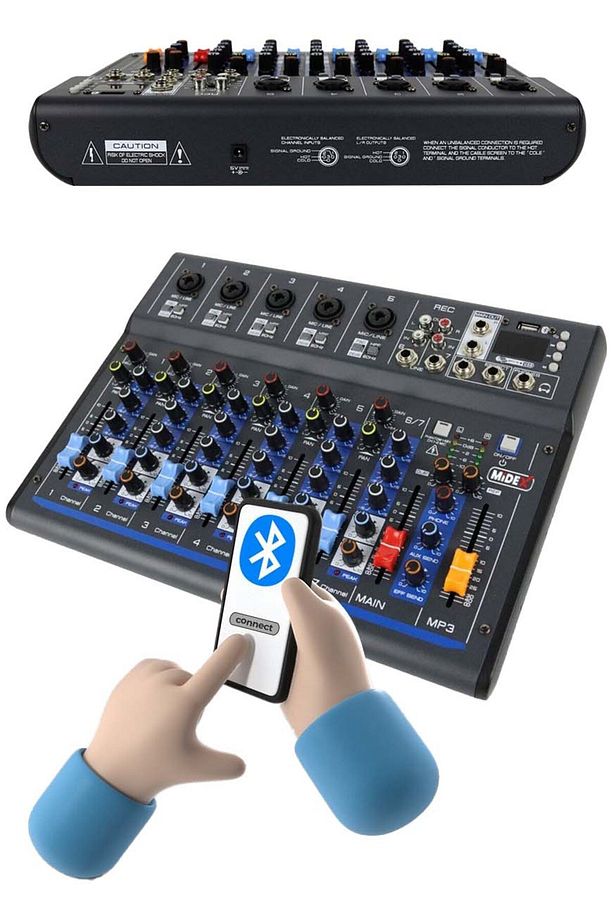 Mdx-07fxu 7 Kanal Ses Mikseri Deck Mikser (kayıt bluetooth Usb Efekt) - 4