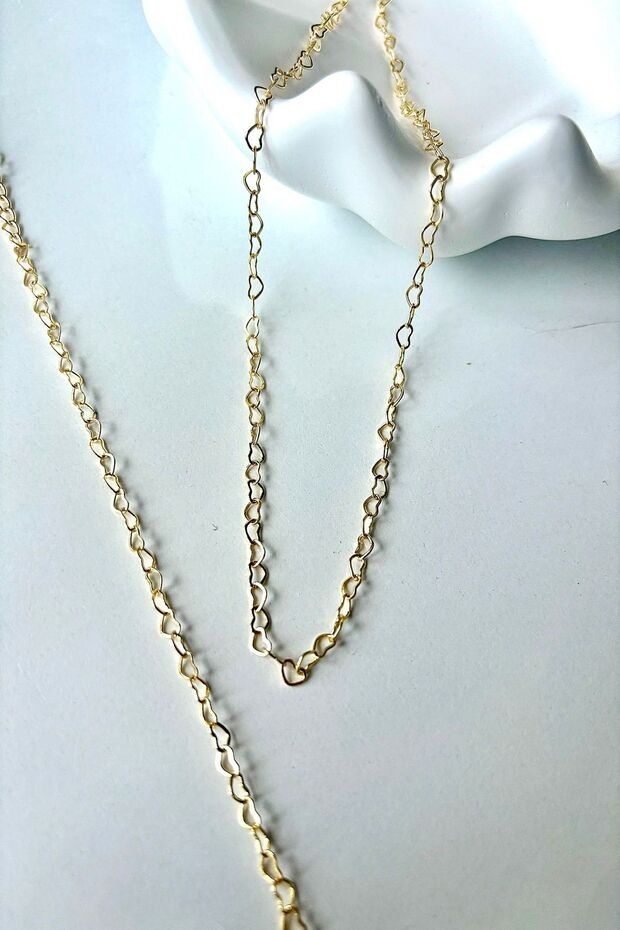 Women's Heart Chain Model Choker Necklace and Bracelet Set