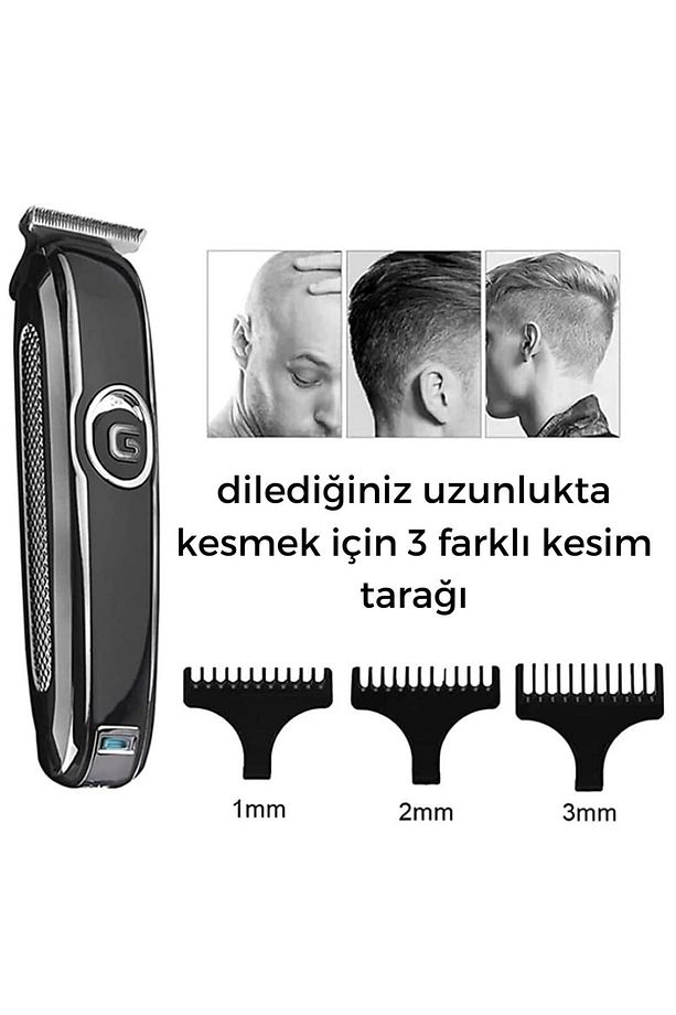 Şarjlı Pro Tıraş Makinesi | Elmas Bıçak | 3 Tar Tar | Uzun Pil | 2 Yıl Garanti! - 5