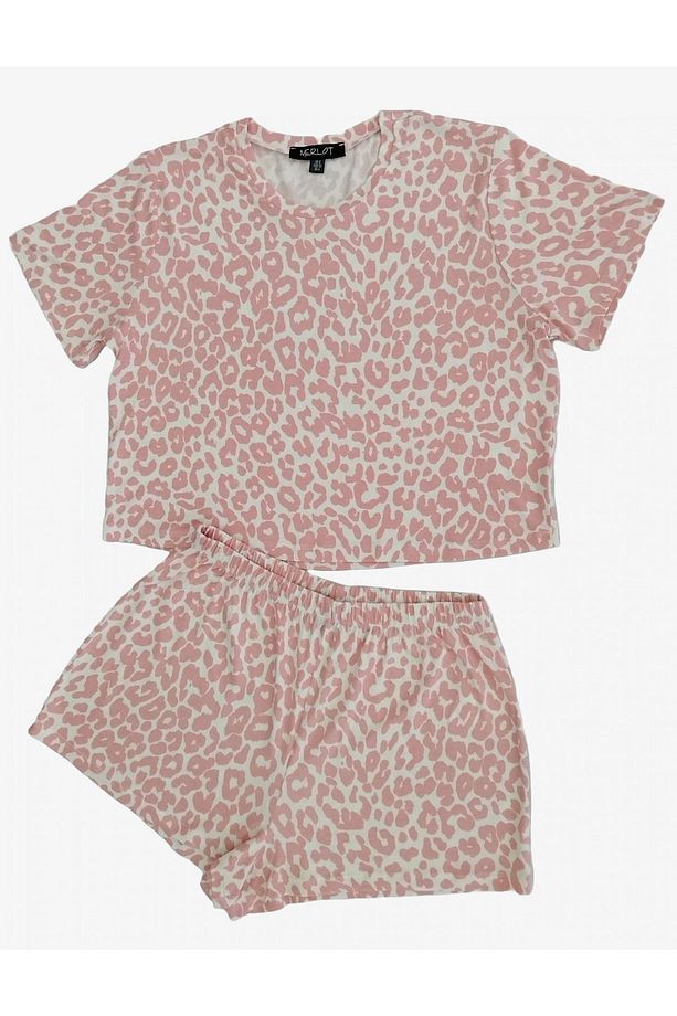 T-Shirt Şort Örme Pijama Takımı - 3