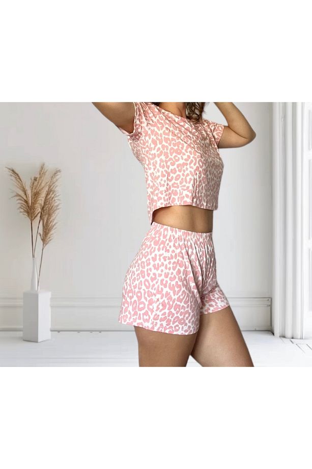 T-Shirt Şort Örme Pijama Takımı - 2