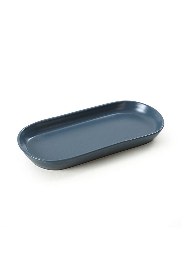Mat Mavi Noyan Kayık Tabak 26 Cm 2 Adet - 3