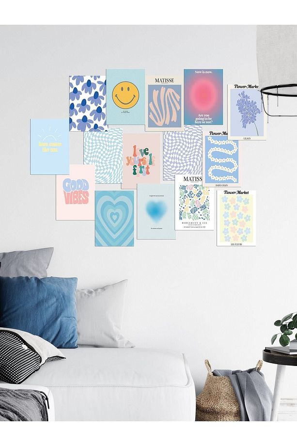 Modern Duvar Tablo Seti, Çerçevesiz, Duvar Posteri Kolaj Seti, 15 Adet Poster - 5