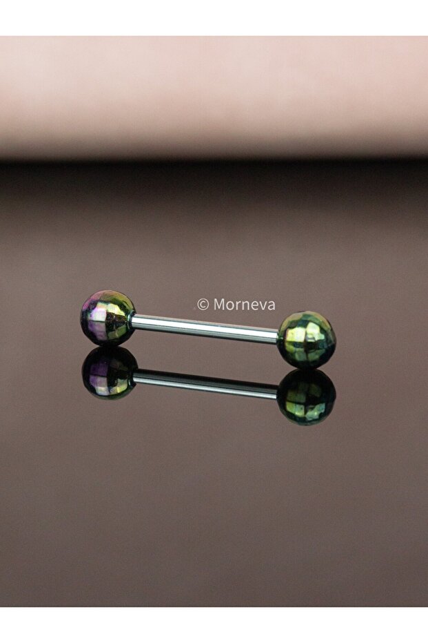 Disko Topu Çelik Dil Piercingi - 3