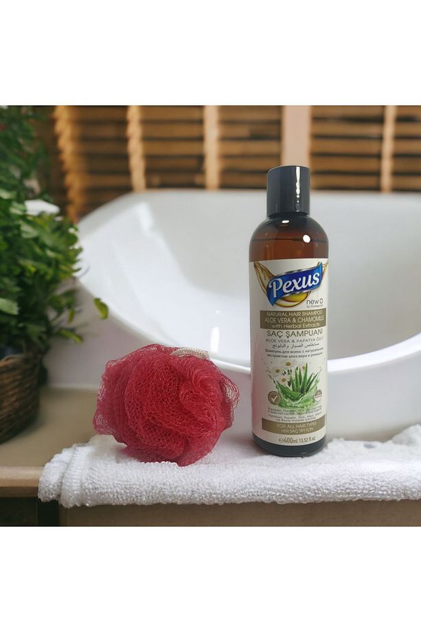 PEXUS ALOE VERA & PAPATYA ÖZLÜ BİTKİSEL İÇERİKLİ ŞAMPUAN 400ML - 2