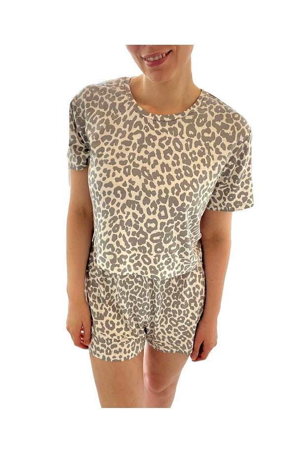 T-Shirt Şort Örme Pijama Takımı - 3