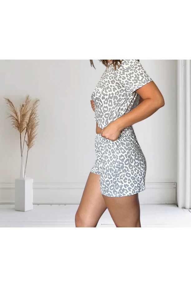 T-Shirt Şort Örme Pijama Takımı - 1