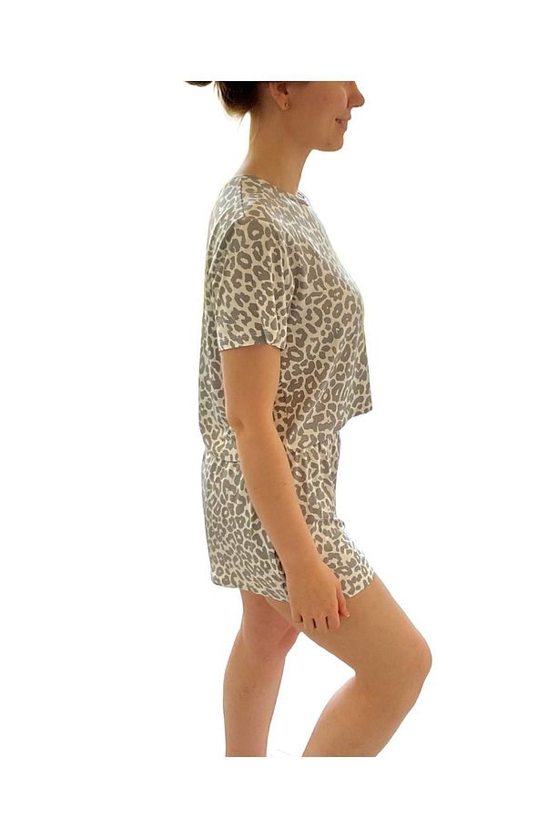 T-Shirt Şort Örme Pijama Takımı - 4