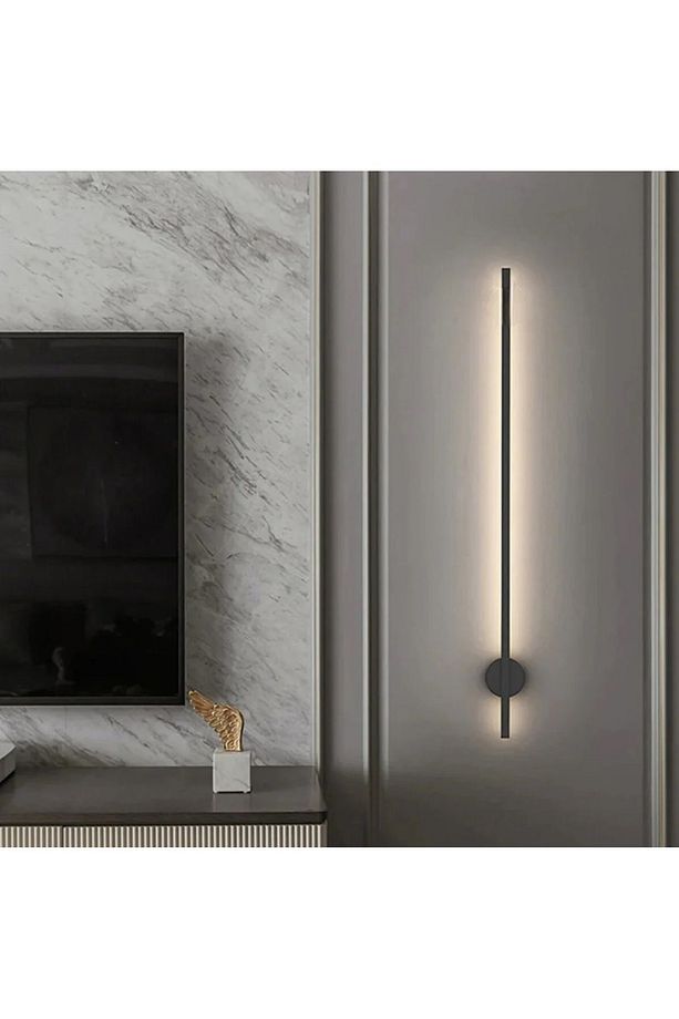 Modern Dekoratif Led Duvar Aplik 70cm Siyah 3000k - 2