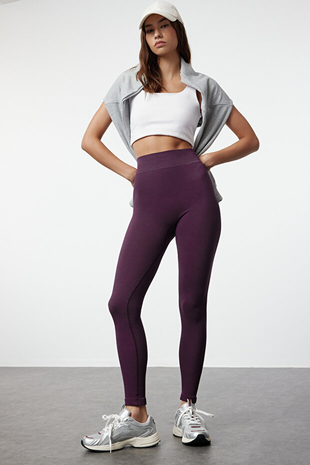 Mürdüm Seamless/Dikişsiz Tam Boy Örme Spor Tayt TWOAW20TA0071 - 1