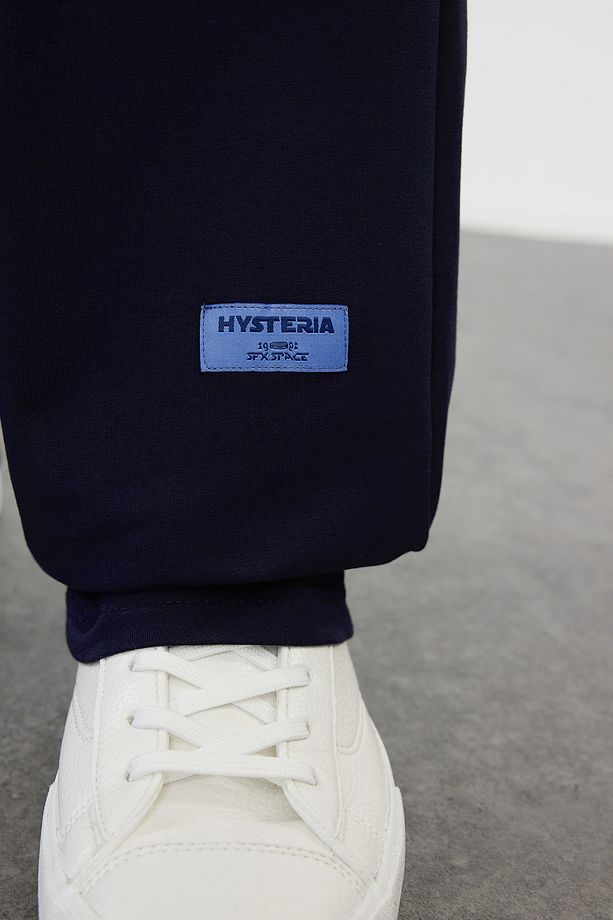 Lacivert Oversize/Rahat Kesim Lastik Belli Paçası Etiketli Eşofman Altı TMNSS24EA00006 - 4