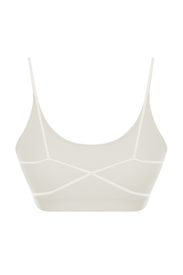 Taş Seamless/Dikişsiz İp Askılı Sırt Detaylı Balensiz Kapsız Bralette Örme Sütyen THMAW23SU00130 - 8