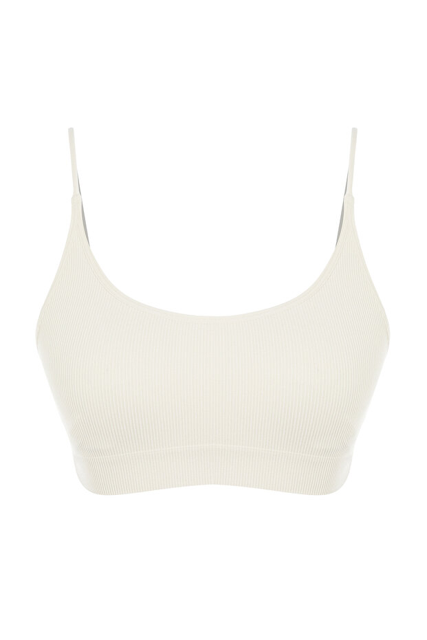Taş Seamless/Dikişsiz İp Askılı Sırt Detaylı Balensiz Kapsız Bralette Örme Sütyen THMAW23SU00130 - 7