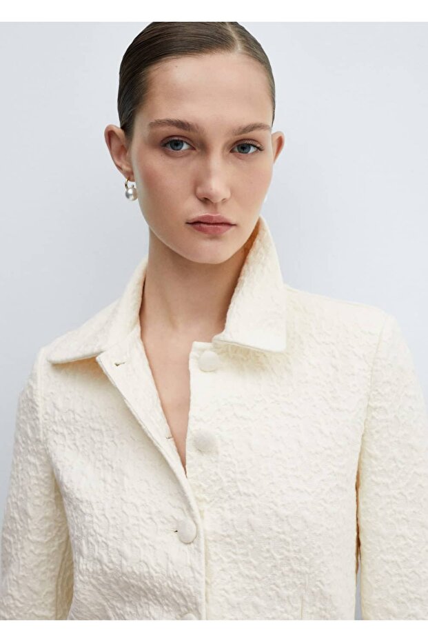 Düğmeli Dokulu Ceket - 7