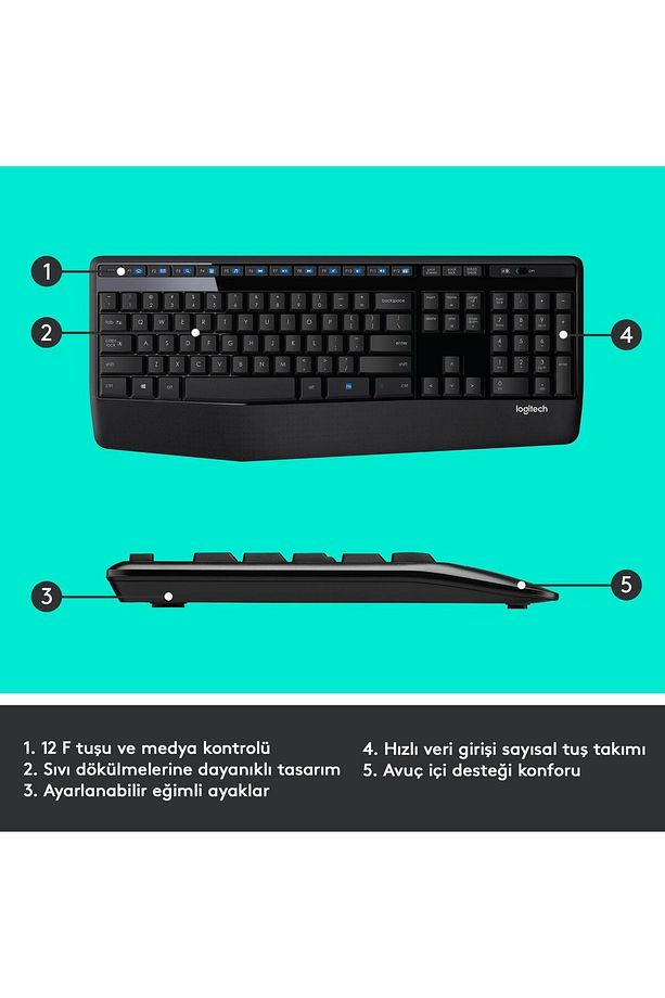 Kablosuz Klavye Mouse Seti Türkçe Q Siyah Kablosuz Klavye Ve Mouse Seti - 6