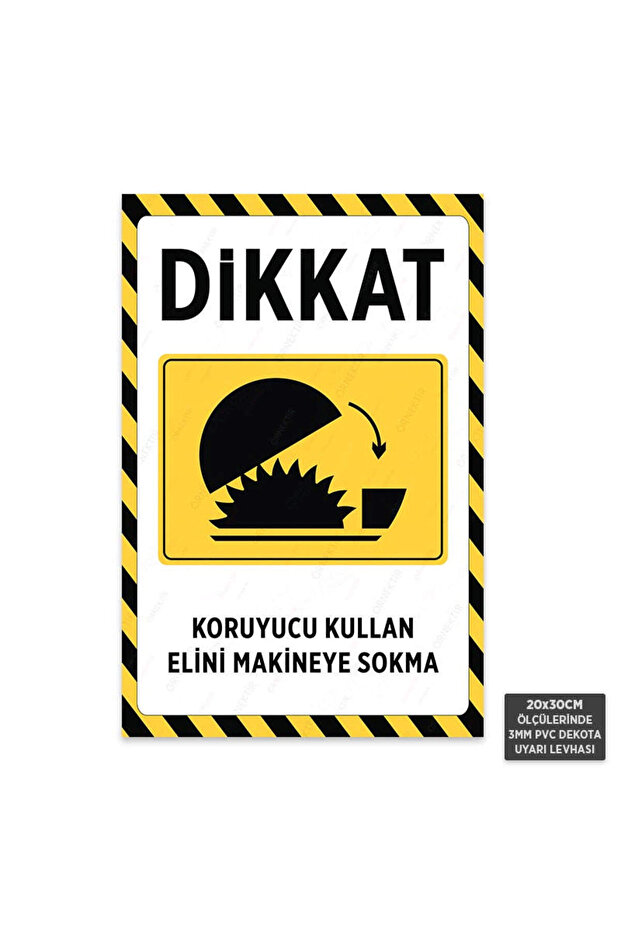 U1031 - Warning Sign for Protecting and Inserting Hand into Machine Dekota (20X30Cm)