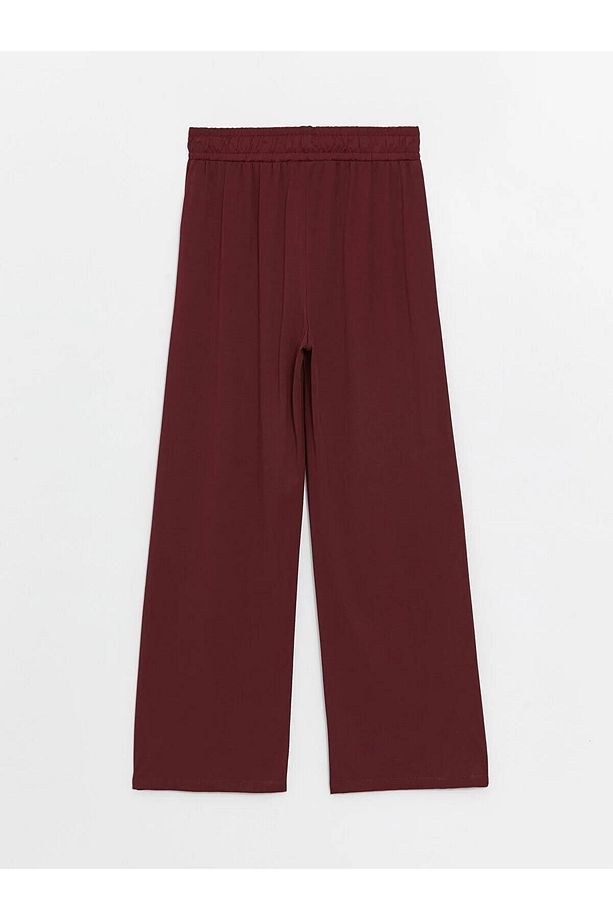 LCW Modest Beli Lastikli Düz Geniş Paça Kadın Pantolon - 7