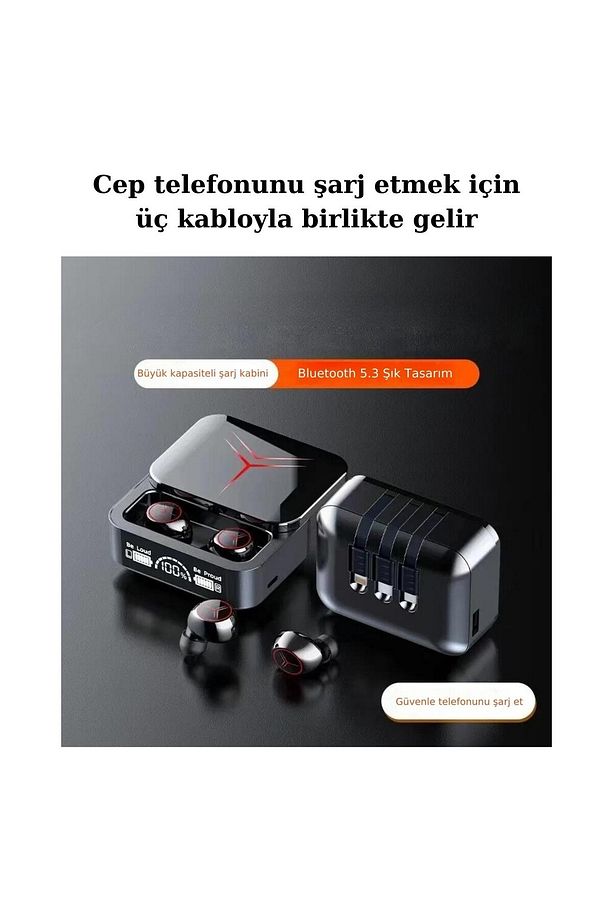 EM88 Plus Powerbank Dijital Gösterge Gaming Bluetooth Kulaklık Tecno Camon 19 Pro Uyumlu - 4