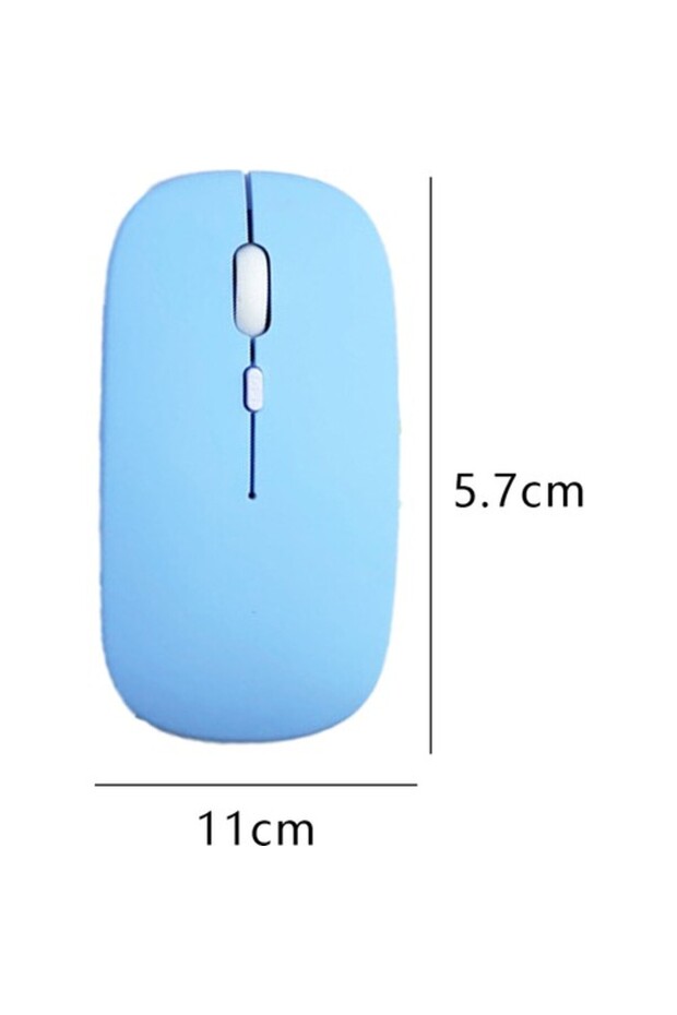 Samsung Galaxy Tab Active Pro T547 Uyumlu Kablosuz Bluetooth Pilli Optik Mouse - Mavi - 3