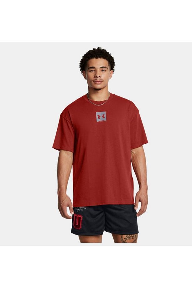 Erkek UA Heavyweigt Oversized SM Box Kısa Kollu Tişört 1386803-840 - 1
