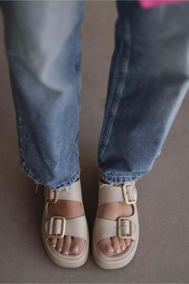 Women's Double Buckle Sandals, Women's Stylish Sandals, Women's Casual Sandals