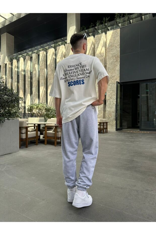 Stwd Nakışlı Basic Jogger Eşofman Altı - Gri - 3