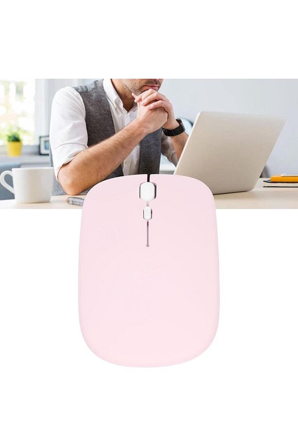 Apple iPad Air 2- iPad 6 9.7" Uyumlu Kablosuz Bluetooth Pilli Optik Mouse - Pembe - 4