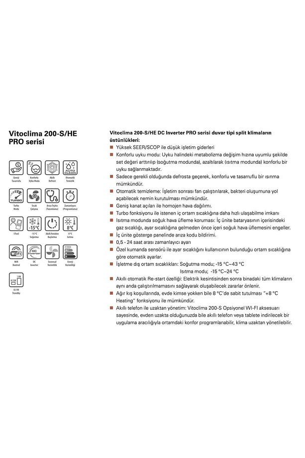 Vitoclima 220-s/he Pro Ws2025men3 9000 Btu Inverter Duvar Tipi Klima (MONTAJ DAHIL) - 3