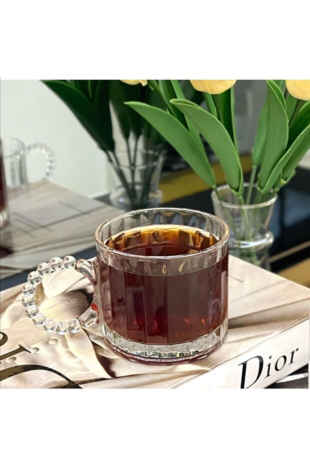 Set of 6 Special Design Beaded Glasses with Handles