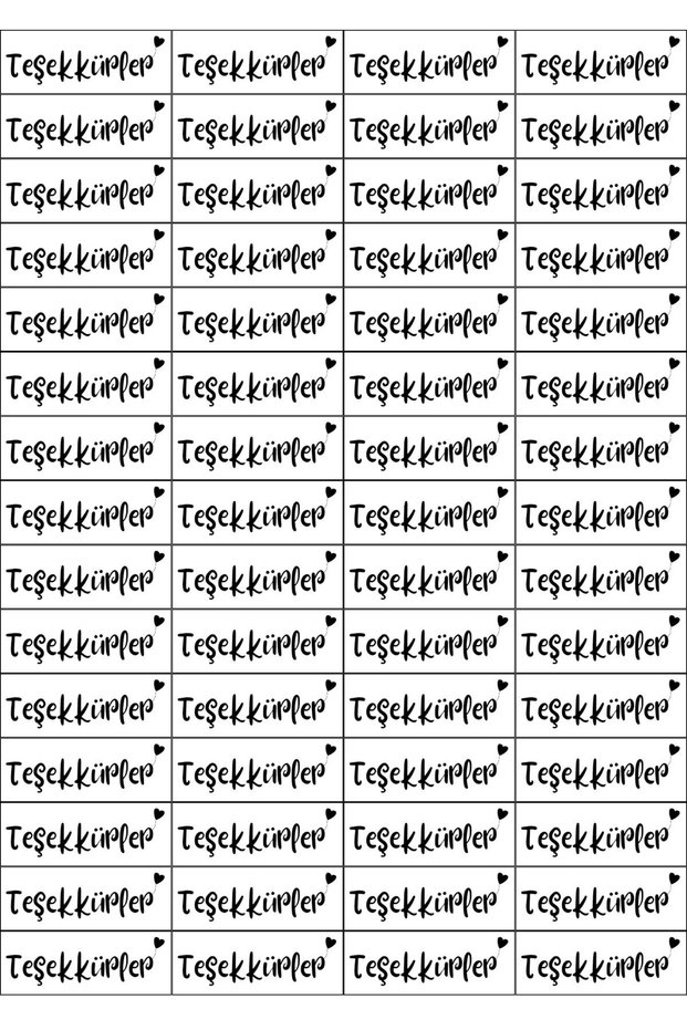Thank You Sticker, Label (5cm X 1.5cm), 60 Pieces