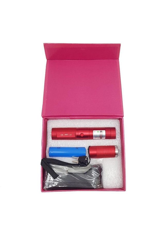 Green Laser Pointer Şarjlı Güçlü Yeşil Metal Kasa - 3