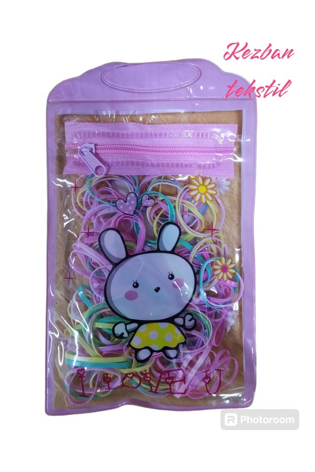 Kezban Textile 0-5 Years Old Knitted Medium Size Wallet with Elastic Clasp Mixed Color