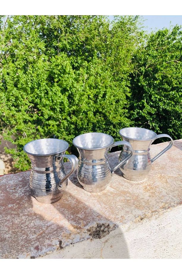 Bakır Görünümlü Alüminyum Kulplu Bardak Su&Ayran Bardağı Kulplu Bardak Kupa Bardak 2 Adet - 7
