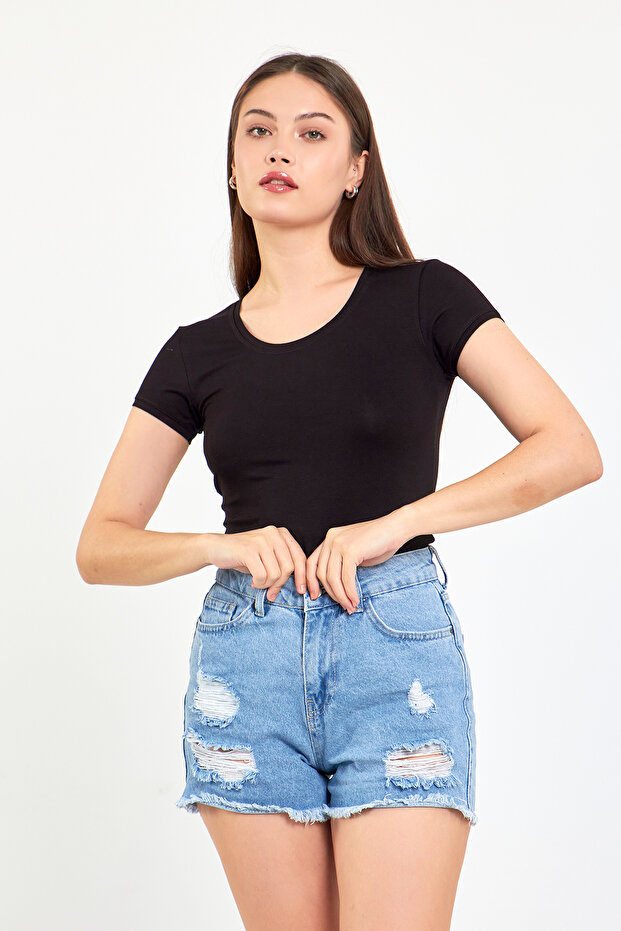 طاقم الرقبة قصيرة الأكمام الجسم الأساسي - 1