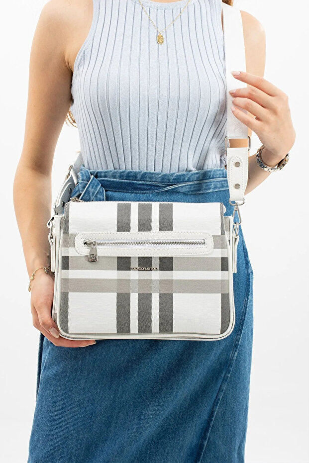 Plaid Patterned Women's Hand and Shoulder Bag - 6011MH