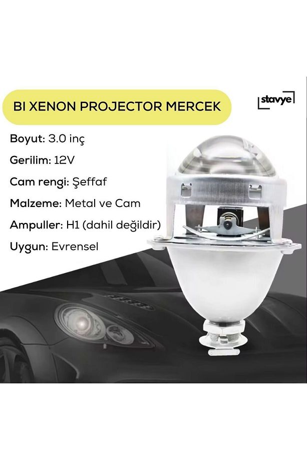 2'li Bi Xenon Mercek 3.0" Inç Egea Astra H Nemo Bipper Clio 2 Ies Vtec Vtec 2 Uyumlu - 3