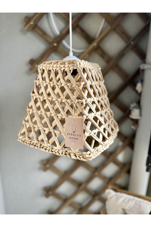Modern Hasır Bohem Sarkıt Avize Salon Mutfak Oda Hol Hasır Bambu Rattan Avize (duy Dahil ) - 1