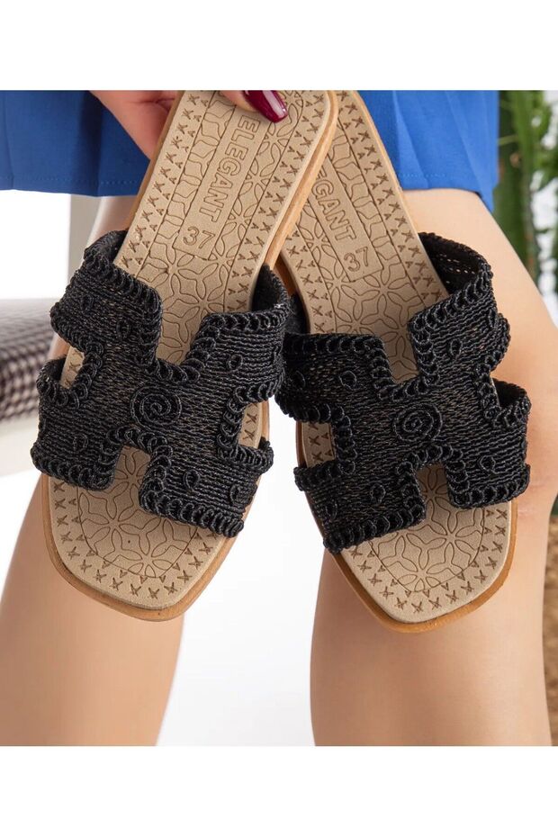Women's Braided Wooden Slippers