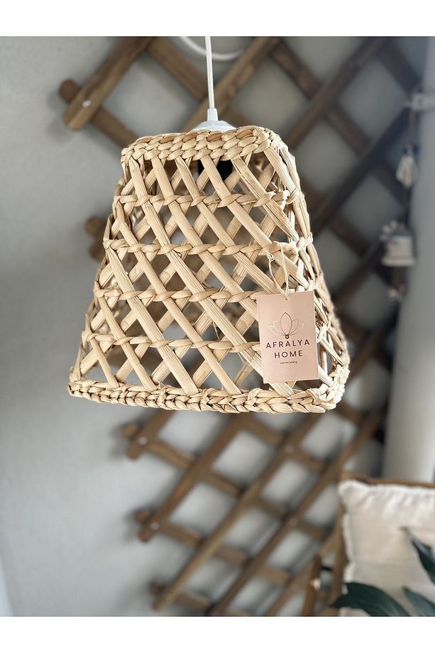 Modern Hasır Bohem Sarkıt Avize Salon Mutfak Oda Hol Hasır Bambu Rattan Avize (duy Dahil ) - 3