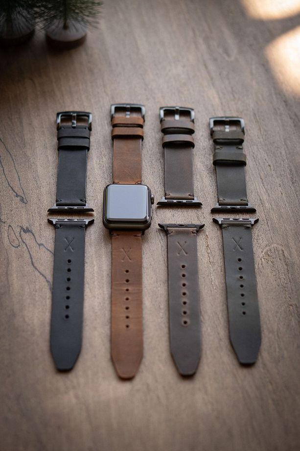 Minimal X Apple Watch Kordonu 38/40/41 Mm - Taba Crazy Gerçek Deri & El Yapımı - 5